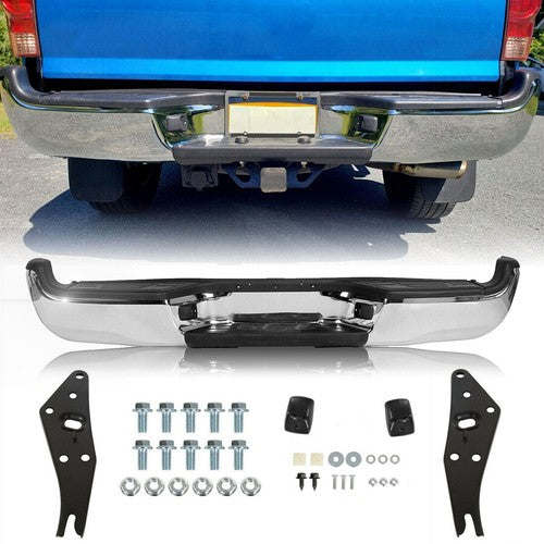 Solid Spare Chrome For Toyota Tacoma Pickup 2005-2015 Rear Bumper Assembly Steel With light