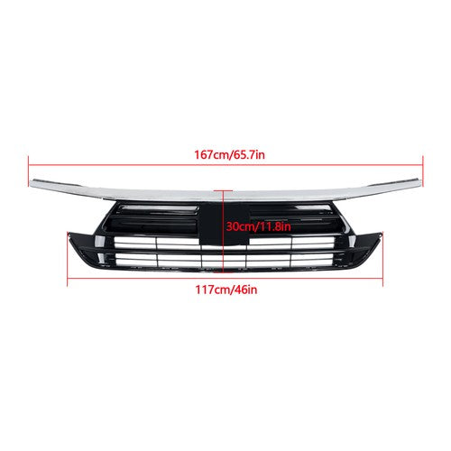 Solid Spare Front Grille Grill With Chrome Trim Replacement For Honda Odyssey 2021 2022 2023