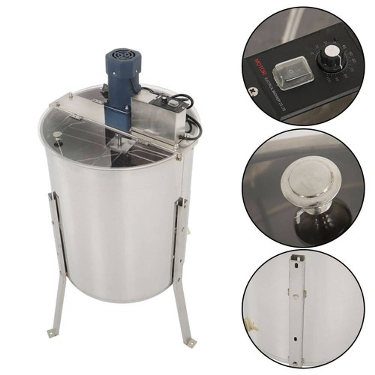 Solid Spare Electric Honey Extractor Beekeeping Equipment 4/8 Frames Stainless Steel 140W