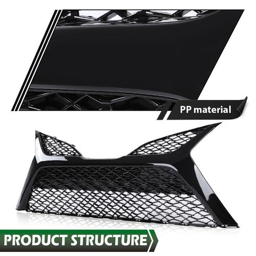 Solid Spare Front Bumper Upper + Lower Grille Fit For 2018 2019 2020 Toyota Camry SE XSE