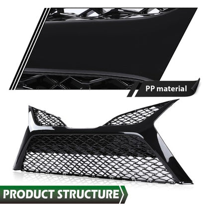 Solid Spare Front Bumper Upper + Lower Grille Fit For 2018 2019 2020 Toyota Camry SE XSE