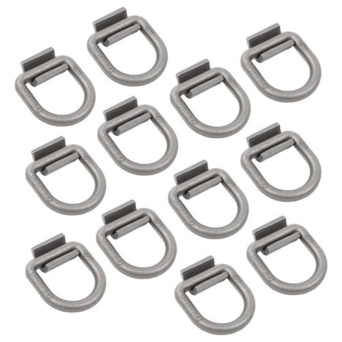 Solid Spare 12 Pack 1/2" Weld On Forged D Ring with Welding Clip 12,000lbs Fracture Strength