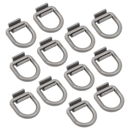 Solid Spare 12 Pack 1/2" Weld On Forged D Ring with Welding Clip 12,000lbs Fracture Strength
