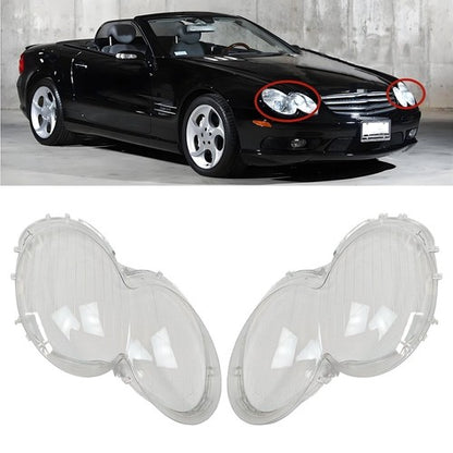 1 Pair Clear Front Headlight Lens Cover For Mercedes-Benz W230 SL500 2003-2008
