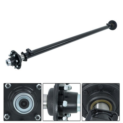 Solid Spare Fit For 7000lbs 7k TK Trailer Axle 8 lug-6.5" 74" Spring Center 89" Hub Face
