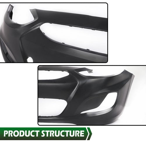 Solid Spare Fit For 2014-2017 Hyundai Accent Sedan / Hatchback Front Bumper Cover