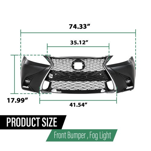 Solid Spare Front Bumper Kit Fit For 2006-2013 Lexus IS250 IS350 Conversion to GS F-Sport