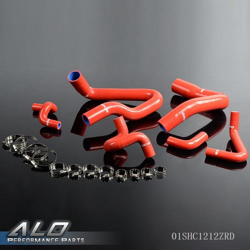 Solid Spare Fit For 1986-1993 Mustang GT LX 5.0L Red Silicone Radiator Hose + Clamps Kit