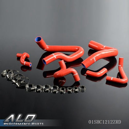 Solid Spare Fit For 1986-1993 Mustang GT LX 5.0L Red Silicone Radiator Hose + Clamps Kit