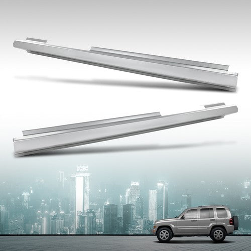 Solid Spare Fit For 2002-2007 Jeep Liberty 4 Door Slip-on Outer Rocker Panels Left+Right