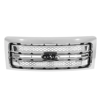 Front Bumper Upper Grille Chrome For 2009-2014 Ford F150 F-150 Platinum Style