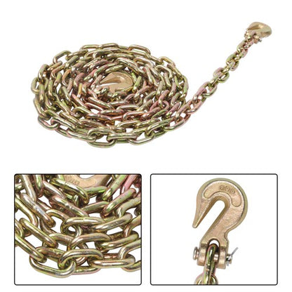 Solid Spare 4900lbs Transportation Bundle Chain Steel Gold G80 5/16in×12ft W/Clevis Hooks