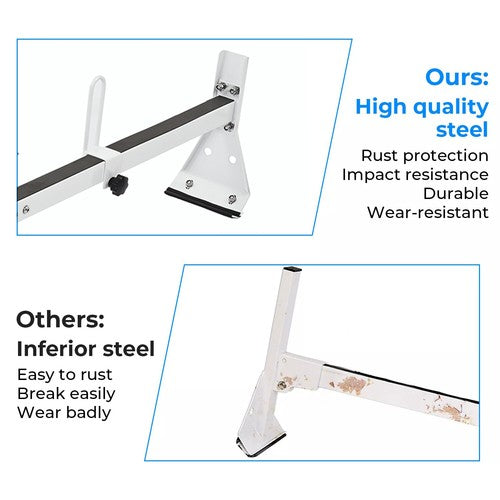 Solid Spare For Chevy Express 2500/3500 1996-up Steel White Cargo Van Roof Ladder Rack 3 bar
