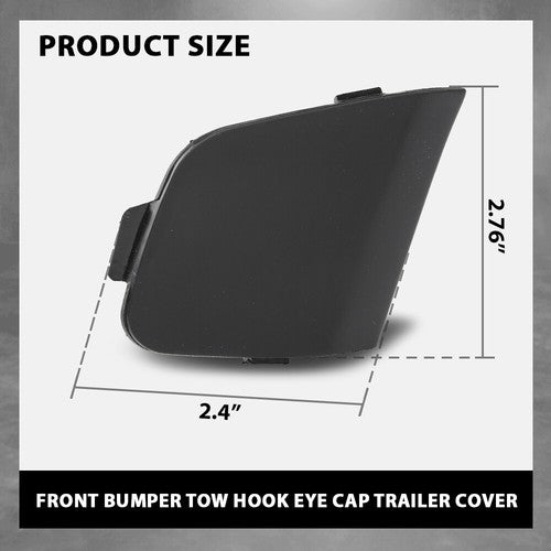 Solid Spare Fit For 2012 2013 2014 Ford Focus Front Bumper Tow Eye Hook Cover Cap Black