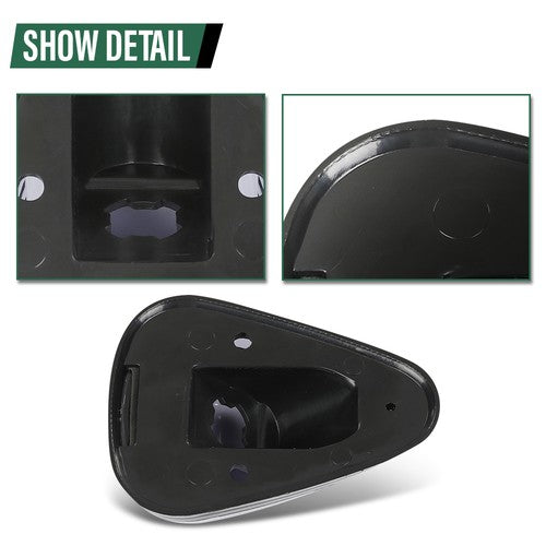 Solid Spare Black Smoked Cab Roof Marker Running Lamps w/ White LED Lights For Truck SUV RV