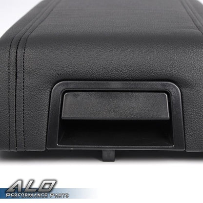 Solid Spare Center Console Arm Rest Lid Cover Pad Leather Fit For 2004-2008 Ford F-150 Black
