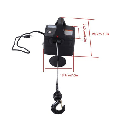 Solid Spare 1500W 2-in-1 Portable Electric Hoist Power Winch 1100lbs Wireless Remote Control