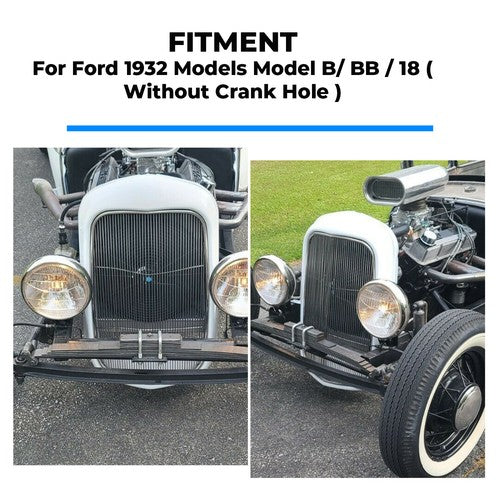 Solid Spare FOR 1932 FORD Hot Rod Steel Radiator STEEL FRONT GRILLE SHELL+Smooth INSERT NEW