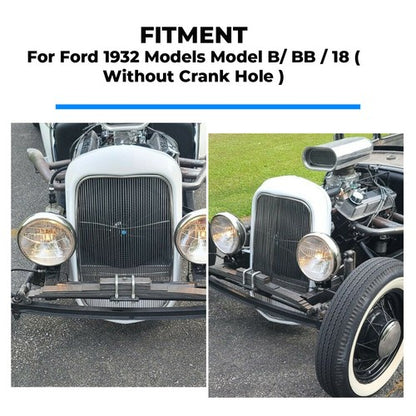 Solid Spare FOR 1932 FORD Hot Rod Steel Radiator STEEL FRONT GRILLE SHELL+Smooth INSERT NEW