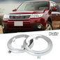 For 2009-2013 Subaru Forester Pair Front Chrome Fog Light Trim Fog Lamp Cover