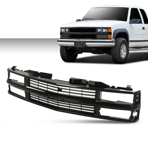 Solid Spare Front Grille Fit For 1994-1998 Chevy C/K 1500 2500 3500 Composite Pickup Truck