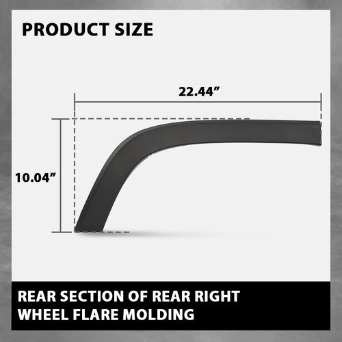 Solid Spare Rear Right Fender Flare Wheel Molding Rear Section Fit For 19-23 Jeep Cherokee