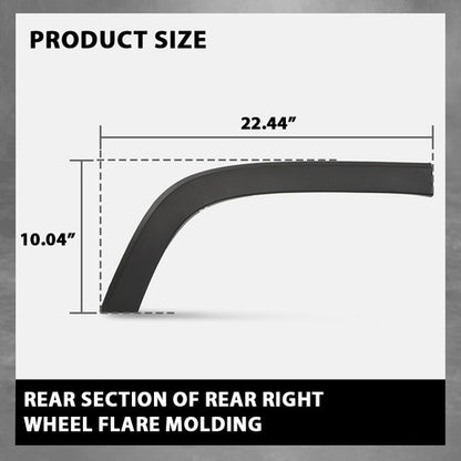 Solid Spare Rear Right Fender Flare Wheel Molding Rear Section Fit For 19-23 Jeep Cherokee