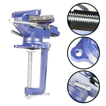 Solid Spare For Workbench 3.3" Multi-Functional Portable 360° Swivel Base 2-In-1 Bench Vise