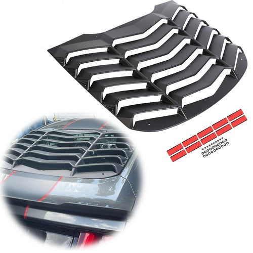 Solid Spare Fits 2015-2023 2019 2018 Ford Mustang Rear Window Louver Cover Sun Shade - ABS