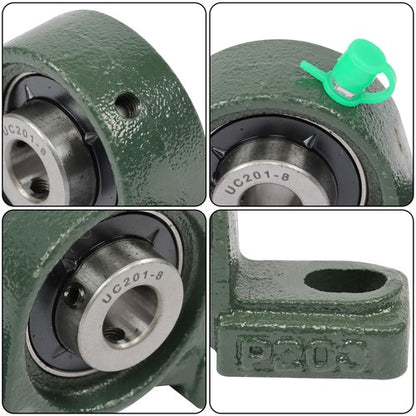 Solid Spare 6PCS UCP201-8 Pillow Block Bearing 1/2" Bore 2-Bolt Self-Aligning Solid Base