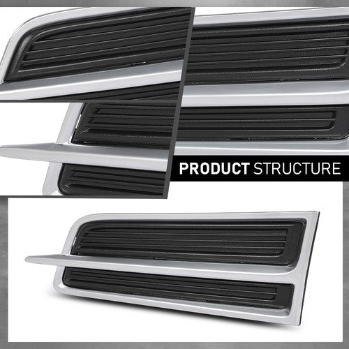 Solid Spare Fit For 2013-2015 Cadillac XTS Front Bumper Insert Fog Light Cover Left+Right