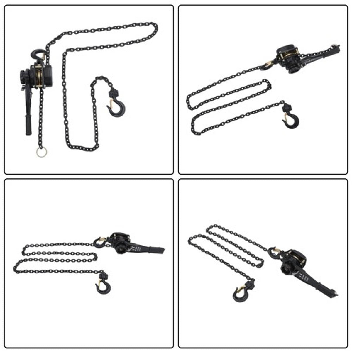 Solid Spare Trigger Hoist Steel 0.75Ton 1650Lbs Lifting Height 10ft/3m Alloy Steel Chain