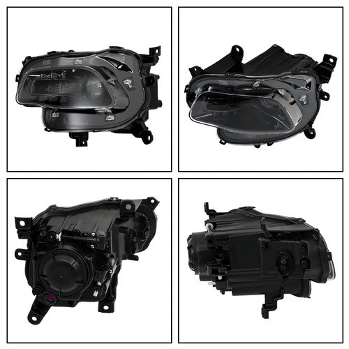 Solid Spare For 2014-18 Jeep Cherokee Headlights Driver+Passenger Side Pair Clear HID/Xenon
