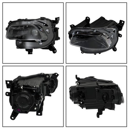 Solid Spare For 2014-18 Jeep Cherokee Headlights Driver+Passenger Side Pair Clear HID/Xenon