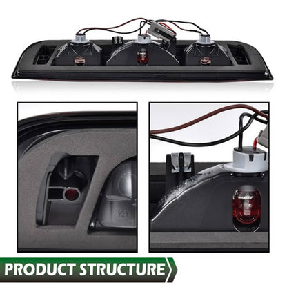 Solid Spare Fit For 2015-2021 Chevy Silverado GMC Sierra Clear/Red LED 3rd Brake Tail Light