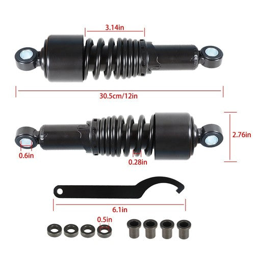 Solid Spare Fit For Sportster 883 1200 Pair 10.5'' 267mm Black Rear Shocks