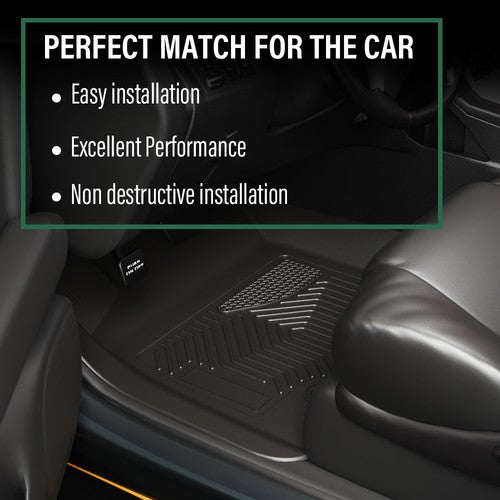 Solid Spare TPE Floor Mats Liners Fit For 2009-2018 Dodge Ram 1500 Crew Cab All Weather