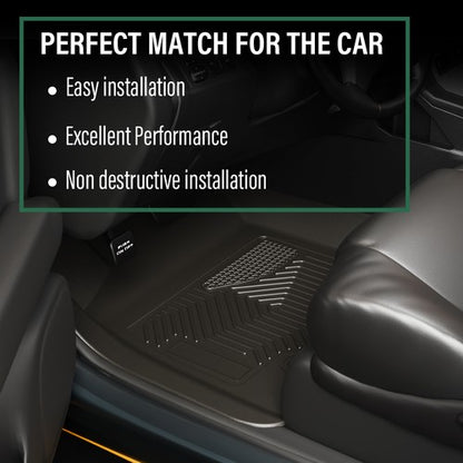 Solid Spare TPE Floor Mats Liners Fit For 2009-2018 Dodge Ram 1500 Crew Cab All Weather