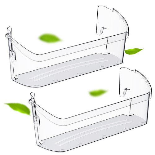 Solid Spare 2Pcs Bottom Door Shelf Lower Bin Polycarbonate For Frigidaire #240323002
