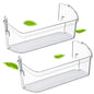 Solid Spare 2Pcs Bottom Door Shelf Lower Bin Polycarbonate For Frigidaire #240323002