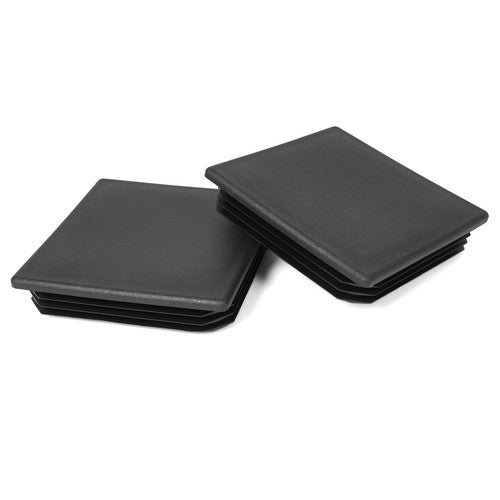 Solid Spare Pair 4" Black Square Rubber Bumper Plug End Cap Cover For RV Camper Trailer