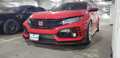 Fit 2017-2021 Honda Civic Type R Black Open Mesh Fog Light Lamp Covers