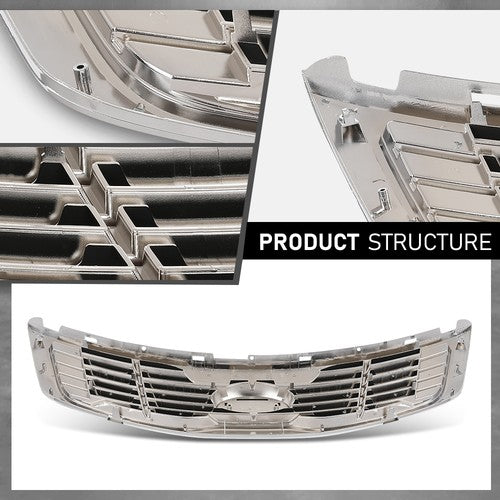 Solid Spare Fit For 2009-2010 Kia Optima Magentis Front Bumper Upper Grille Black Chrome