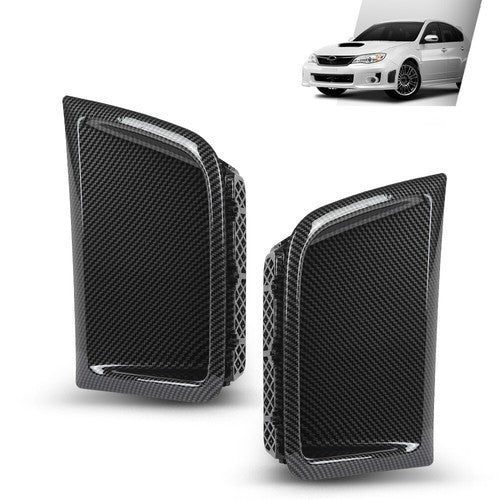 Solid Spare Carbon Look Front Bumper Side Air Vent Fit For 08-14 Subaru Impreza WRX STI