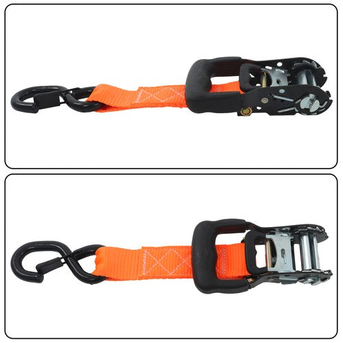 Solid Spare 4 Pack Steel Ratchet Strap Fracture Strength 5208lbs 1.6in*8ft with S Hooks