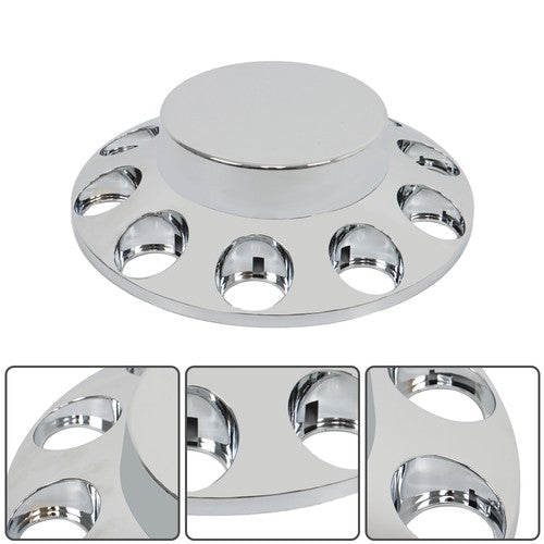 Solid Spare Chrome Hub Cover 33mm Lug Nut Wheel Axle Cover Thread-On Kit Semi Truck New