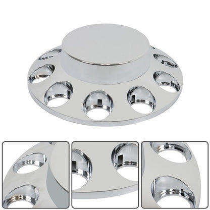 Solid Spare Chrome Hub Cover 33mm Lug Nut Wheel Axle Cover Thread-On Kit Semi Truck New