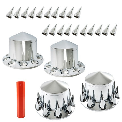 Solid Spare 33mm Spiked Axle Cover Set Rear Axle Complete Wheel Cover Fits For Semi Truck