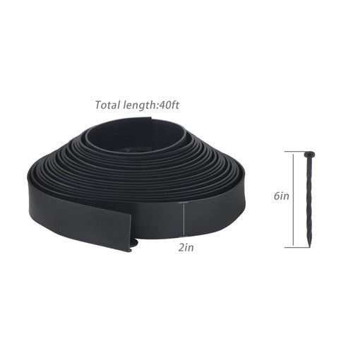 Solid Spare No-Dig Garden Edge 40 FT Lawn Border L-shaped Landscape Edging Border Kit