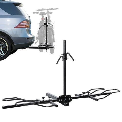 Solid Spare Foldable 2 Bike Rack Floor Stand Parking Hitch Mount Fat Tire Electric Bicycle
